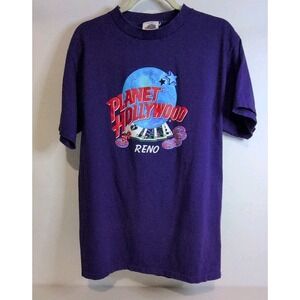 Vintage 90's Planet Hollywood Reno Men's Purple T-shirt  Made in USA Sz L Cotton
